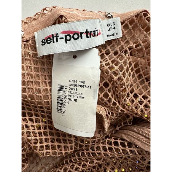 SELF-PORTRAIT  Off-The-Shoulder Embellished Macramé Gown - Neutrals - Picture 10 of 10